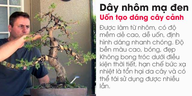 Bán Dây nhôm mạ đen uốn cây cảnh (4mm)